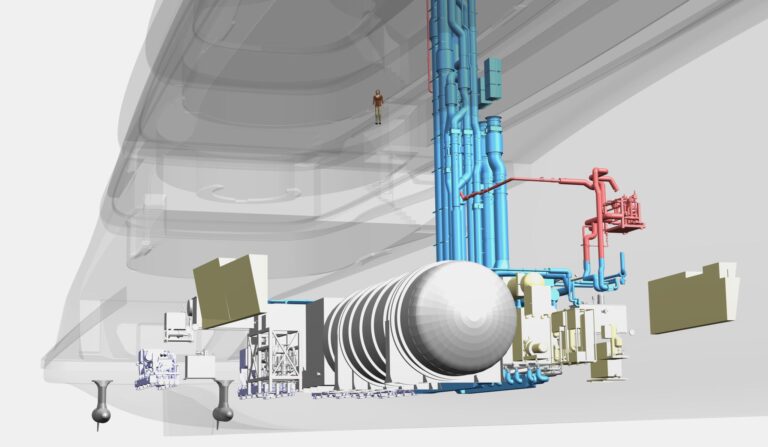 Schematic of Feadship Hydrogen Fuel Cell Yacht
